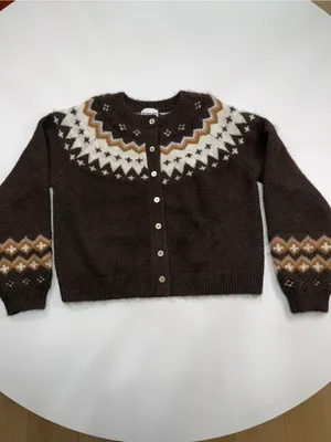 Willow and Wind Nordic Yoke Cropped Cardigan Sweater thumbnail 2