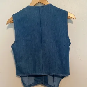 Vintage Sears Denim Button Vest Blue Size 10 thumbnail 4