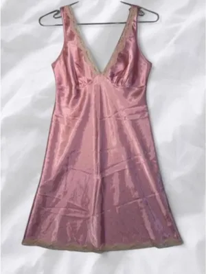 vintage Victoria’s Secret Pink Satin Slip Dress thumbnail 1