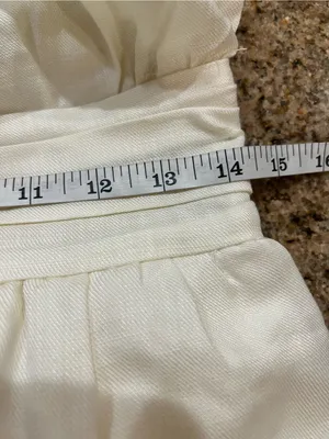 Commense Off White Tencel Ruched Waist Wide Leg Jumpsuit M NWT thumbnail 9