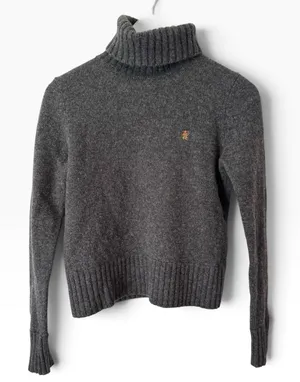 Ralph Ralph Lauren Vintage 100% LambsWool Knit Turtleneck Sweater Crest Medium thumbnail 1
