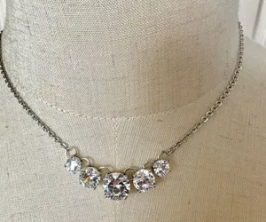 Charming Charlie rhinestone pendant necklace thumbnail 1