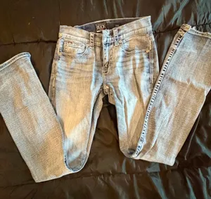 Buckle Black Fit No 3 Bootleg Jeans Light Wash Distressed Stretch Denim 28L thumbnail 1