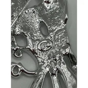 Country Western Signed Brooch Pin MAKE MINE COUNTRY Script Silver Plate NEW thumbnail 3