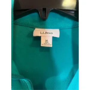 LL Bean Long Sleeve Quarter Zip Fleece Pullover Green Size Med (1030) thumbnail 2