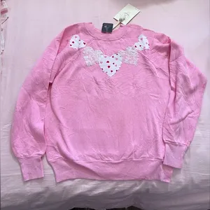 Urban Outfitters pink heart sweater thumbnail 1