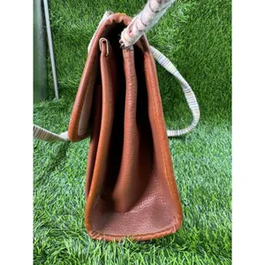 Dooney & Bourke All Weather Leather Bag Vintage Yellow Stitching,Braided Handle thumbnail 12