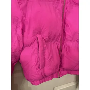 Sweet Habit Pink Puffer Jacket Cropped Hot Pink Y2K Winter Coat, Small thumbnail 5