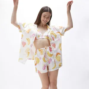 Charlie Holiday Indie Fruit Print Shirt Shorts Matching Two Piece Vacation Set thumbnail 3