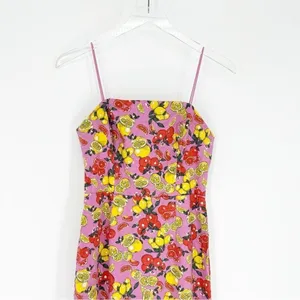 Urban Outfitters Colette Fruity Linen Blend Mini Dress M Pink thumbnail 4