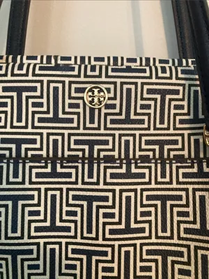 Tory Burch Black and White Signature Geometric Tote thumbnail 2