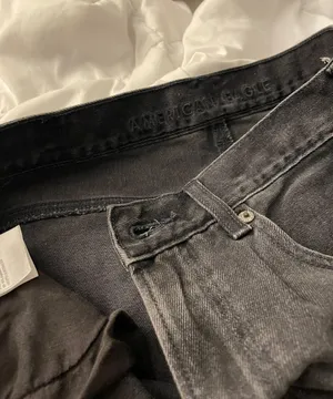 American Eagle Regular Waist Straight Jeans Black thumbnail 7