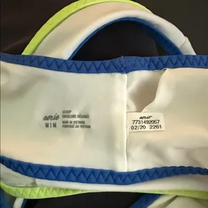 Aerie White with Blue and lime trim Bikini Top thumbnail 2
