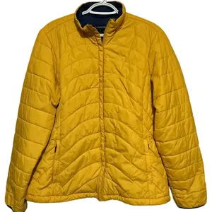 Lands End Women's Yellow Full Zip Puffer Coat Size‎ L 14-16 thumbnail 1