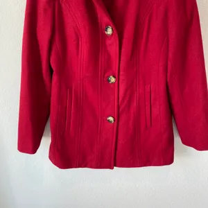 Red Wool Blend Coat Size Small thumbnail 3