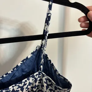 J. Crew Navy and White Printed Seaside Spaghetti-Strap Dress with Pockets thumbnail 6