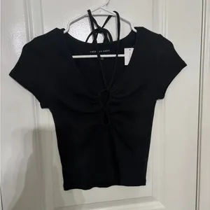 American Eagle Outfitters Black Crop Top thumbnail 1
