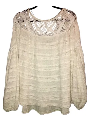 Free People Someday Crochet Sweater Size M thumbnail 7
