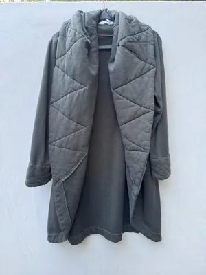 Young Fabulous & Broke Sandrine Quilted Cocoon Cardigan Coat M/L Olive Green thumbnail 3