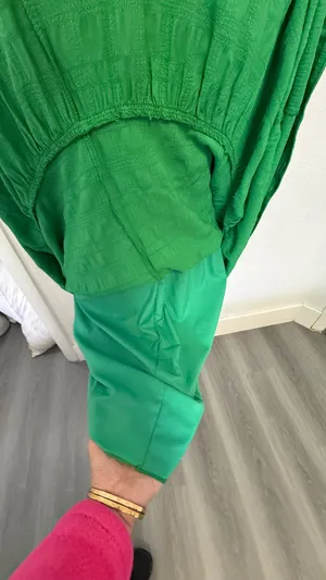 Boho Green Smocked Maxi Dress - Puff Sleeve Tiered Long Dress - Size S thumbnail 13