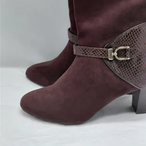 Karen Scott Sharonn Brown Knee High Boots 7.5M Faux Suede Chunky Block Heel thumbnail 5