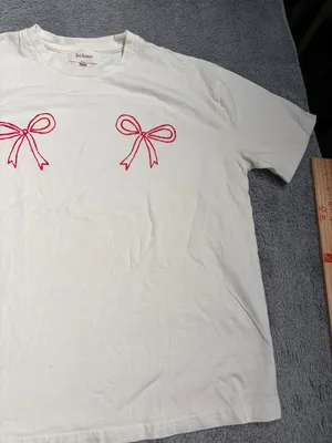 Bohme White Tee with red bows graphic XS thumbnail 7