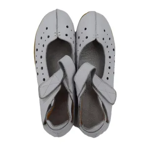 Unbranded Mary Jane Flats Women 39 White Good Perforated Leather Low Wedge Strap thumbnail 3