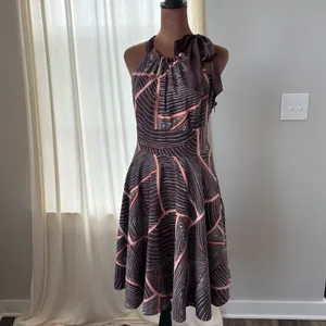 90s Vintage Steve Madden Halter Dress Size 10 Cotton Silk Boho Chic Retro Preppy thumbnail 3