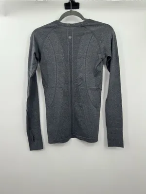 Lululemon‎ Swiftly Tech Long Sleeve Crew Heathered Black Size 6 Seamless thumbnail 4