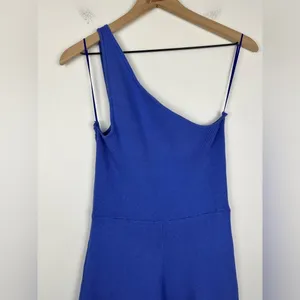 Free People Beach Waverly Ribbed One Shoulder Sweater Wide Leg Jumpsuit‎ Sz L thumbnail 5