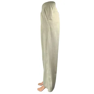 NEW Halara Cream Corduroy High Waist Straight Wide Leg Casual Trousers Pants XS thumbnail 2