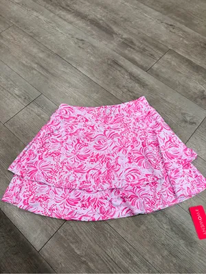 Bright Pink Tropical Print Ruffle Skort Size M thumbnail 6
