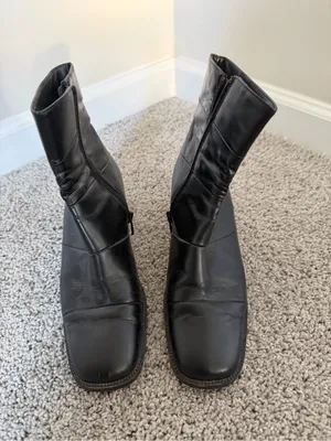 Paul Green Women's Black Leather Boots Size EU 6 US 8.5 thumbnail 2