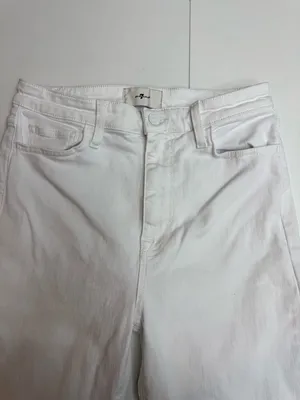 7 For All Mankind Cream High-Rise Women’s Wide Leg Jeans size 28 thumbnail 7