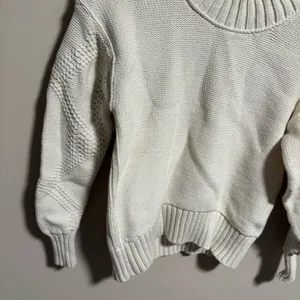 Everlane The Texture Cotton Cable Sweater in Bone - Size XS thumbnail 6