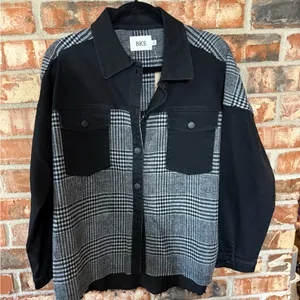 BKE denim and pieced flannel jacket thumbnail 2