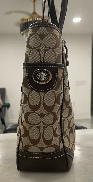 Coach Signature Shoulder Satchel Tote Bag Brown thumbnail 8