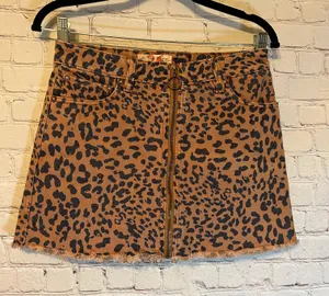 We The Free Leopard Print Denim Skirt, 24 thumbnail 1