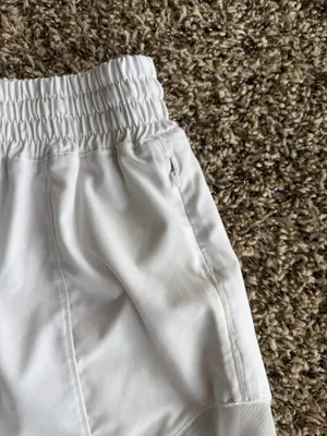 Women’s White Colorfulkoala Athletic Shorts High Rise Zipper Pocket Medium thumbnail 2