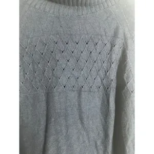 Banana Republic Navy Blue Pointelle Diamond Knit Turtleneck‎ Sweater XL Womens thumbnail 3