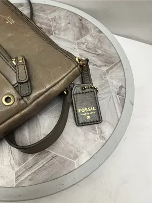 Fossil Issue No. 1954 Brown Leather Crossbody Bag Grommet Studded Purse thumbnail 5