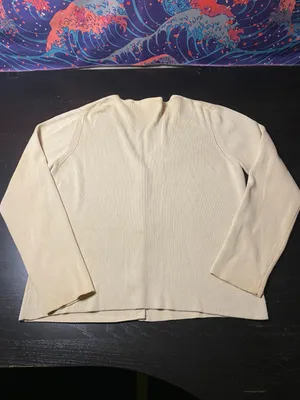 Esperanto Cream V-Neck Button-Front Women's Cardigan thumbnail 4