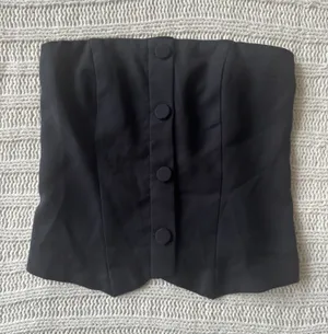 NWOT Abercrombie Black Strapless Corset style Top XXS thumbnail 1
