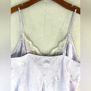 Sensors M Maxi Lace Trim Slip Gown Lavender Floral Chemise thumbnail 8