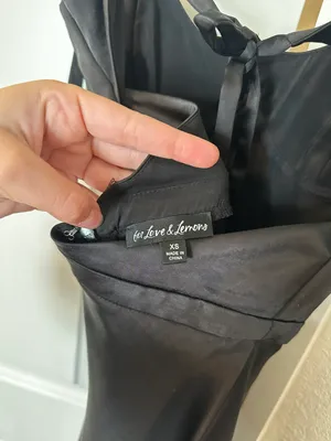 For Love And Lemons Satin Black Dress XS thumbnail 4