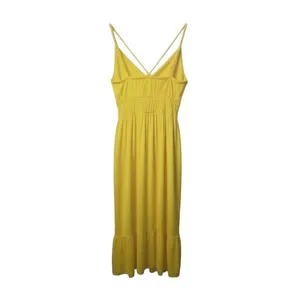 Jolie & Joy Midi Dress Womens 1X‎ Yellow Smocked Waist Ruffle Hem Boho Summer thumbnail 3