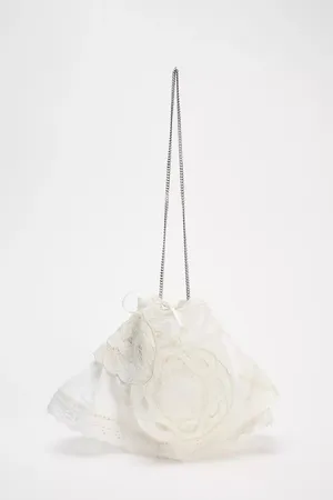 Zara Cream Lace Appliqué Shoulder Bag with Chain Strap Bohemian Summer Vacation thumbnail 6