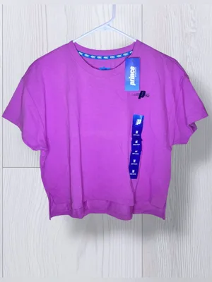 NWT PRINCE Purple Short Sleeve Boxy Crop Top | Pickleball Tennis Tee thumbnail 3