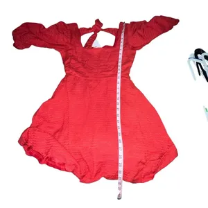 BOG Band of the Free Josette Aurora Red Puff Long Sleeve Mini Dress Size XS New‎ thumbnail 9