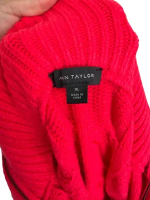 ANN TAYLOR Neon Cable Knit Sweater Size XL NEW NWOT thumbnail 8